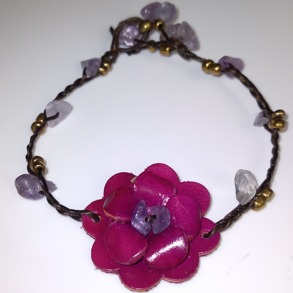 Flower beaded bracelet
